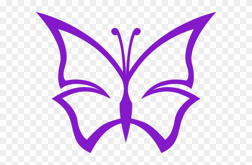 Purple Butterfly Clip Art - Outline Pics Of Butterfly #275725