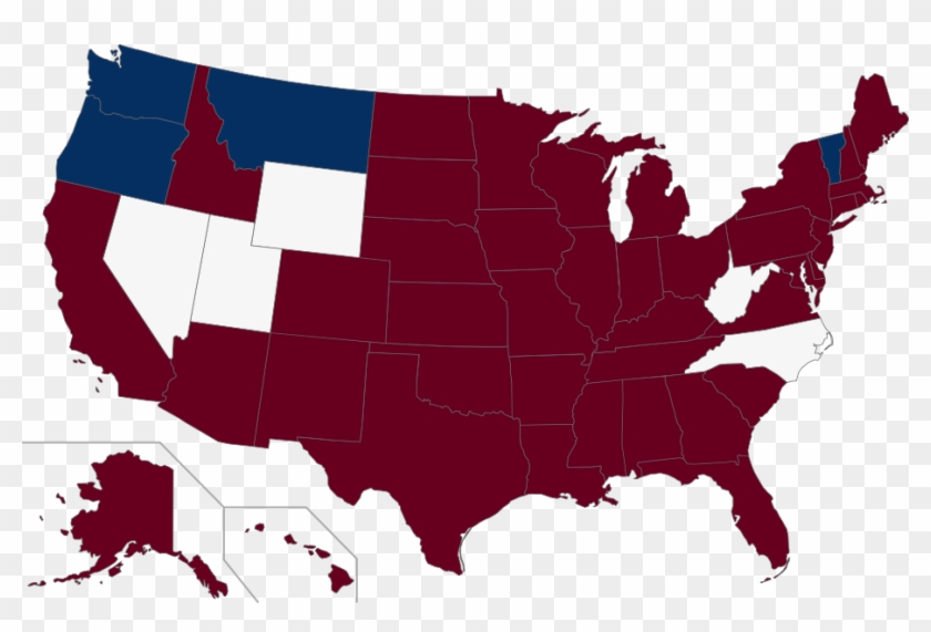 Map Of Us With States Randomly Assigned One Of Three - Corporal Punishment By State #275733