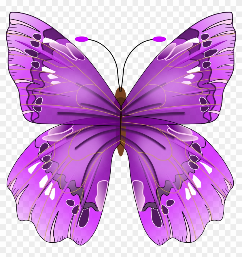 June Flowers Clip Art - Awareness Butterfly Square Car Magnet 3" X 3" #275754