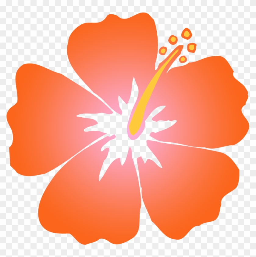 Orange Hibiscus Flower Clip Art - Orange Hawaiian Flower Clipart #275771