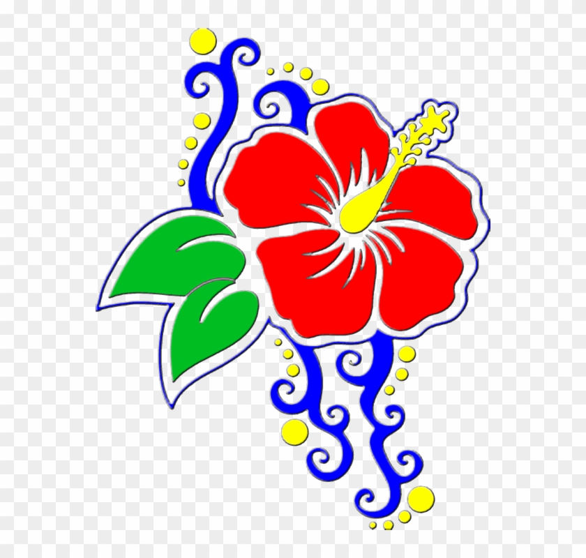 Hawaiian Flowers Clipart 4, - Hibiscus Clip Art #275818