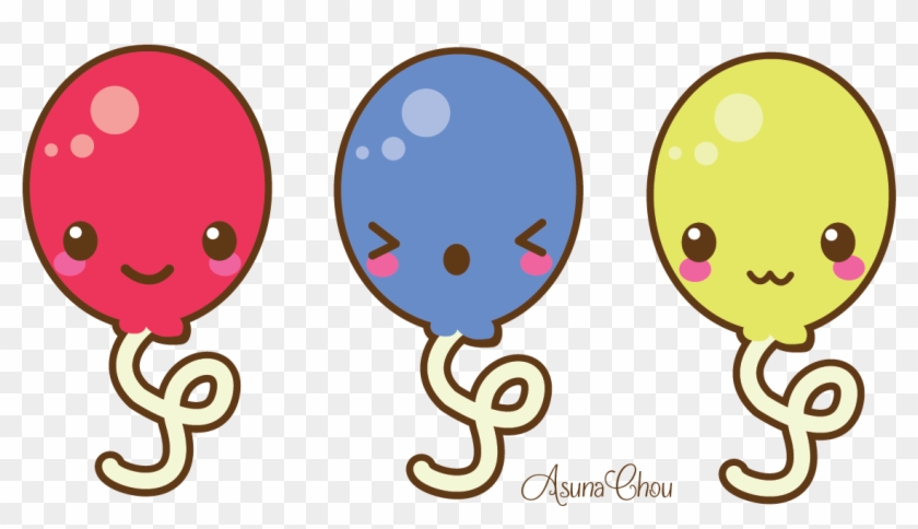 Balloons Kawaii By Asunachou - Kawaii Balloon Png #275855