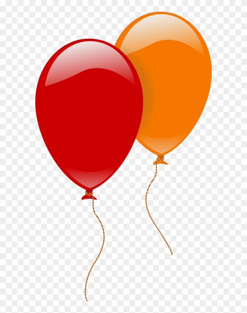 Party Balloons Two Vector Clip Art Clip Art Library - Orange And Red Balloons #275969