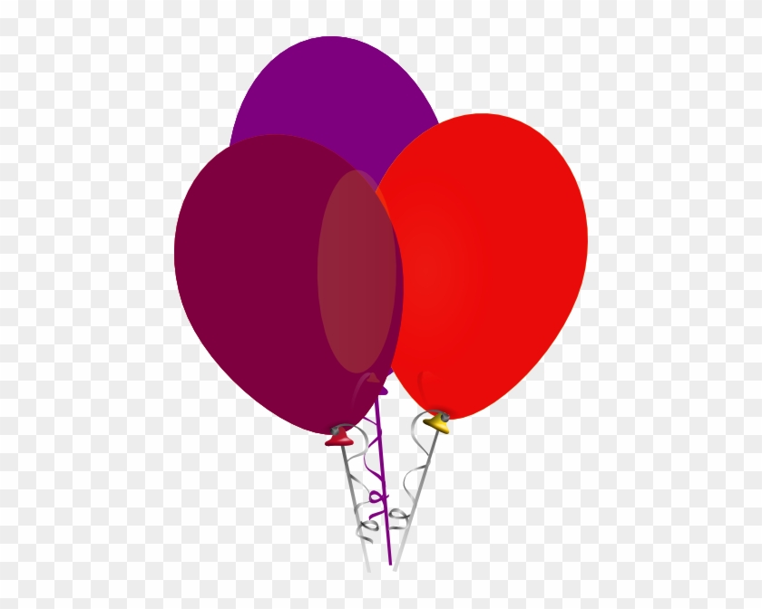 Pink And Purple Balloons Clip Art On Clip Art Of Purple - Purple And Red Balloons #276025