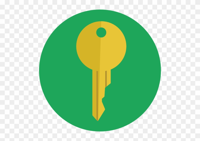 Green Circle Orange House Key Image - Key In Circle Png #276095