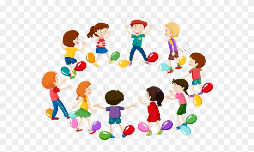 Clipart Balon Patlatma Oyunu Oynayan Çocuklar - Niños Jugando Con Globos #276168