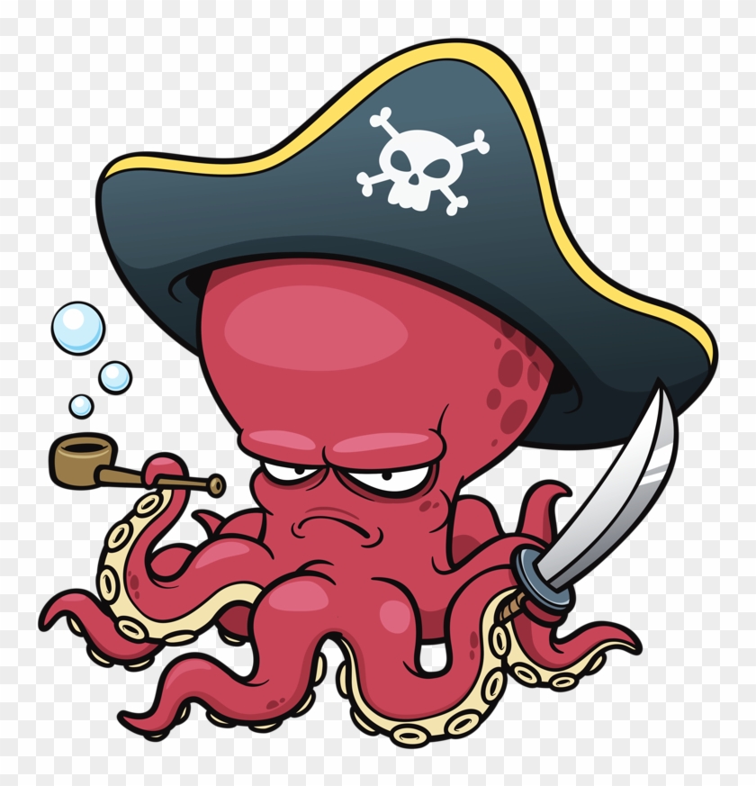 Octopus Cartoon Clip Art - Octopus Pirate #276285