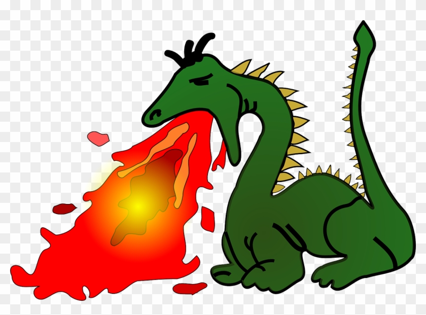 Cute Cartoon Dragons 22, - Dragon Breathing Fire Cartoon #276435