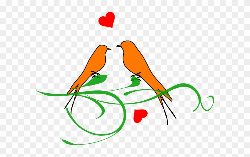 Love Birds On Branch Clip Art - Clip Art #276579