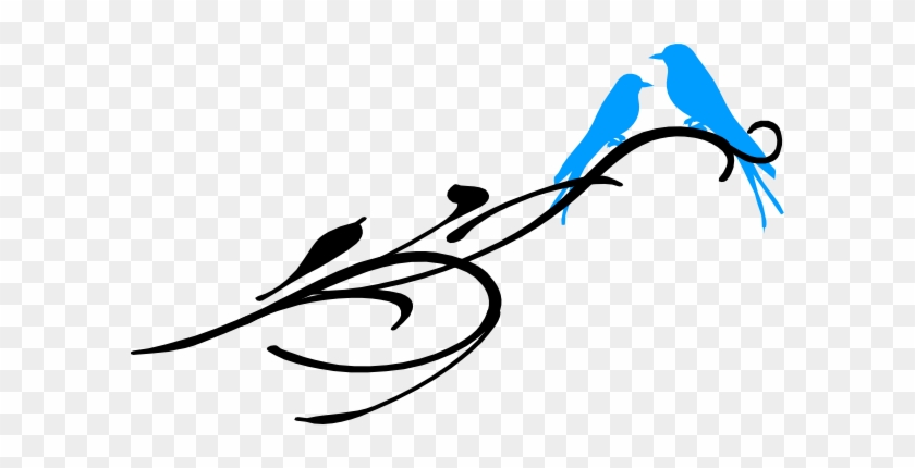 Maliblu Birds On A Branch Svg Clip Arts 600 X 350 Px - Bird #276620