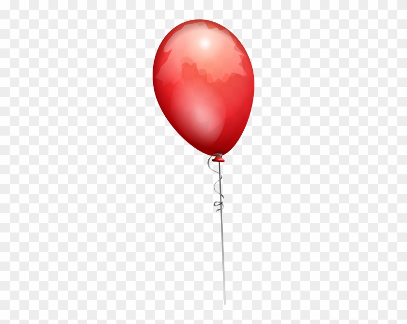 Red Balloon Long String Clip Art - Balloon On String Transparent #276778