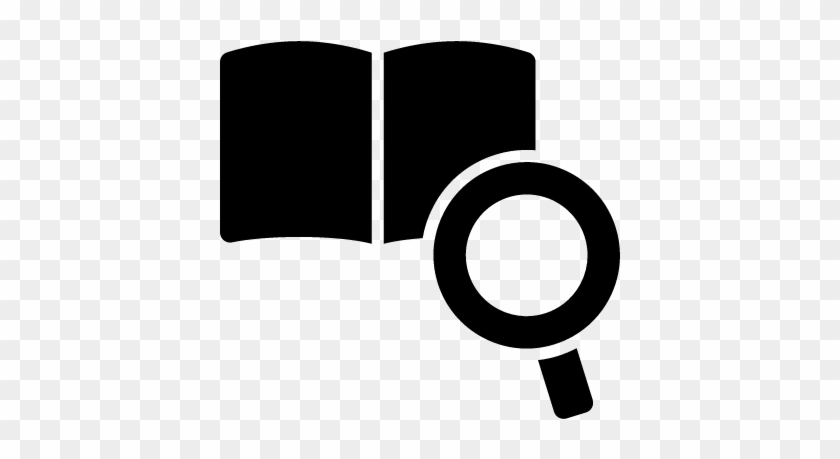 Magnifier And Open Book Vector - Silhouette Book Vector Png #276904