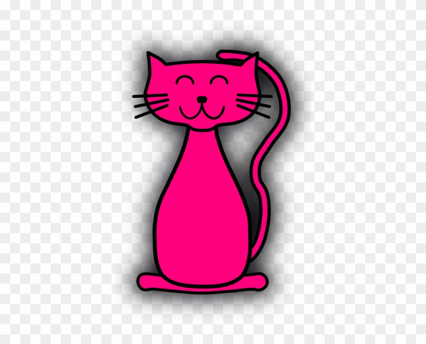 Pink Cat Clipart Clip Art At Clker Com Vector Online - Purple Cat Clipart #277224