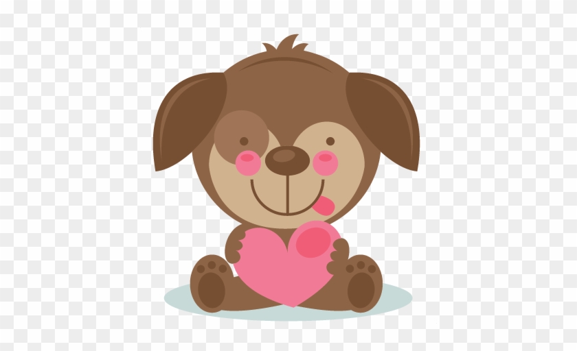 Cute Valentine Puppy Scrapbook Cuts Svg Cutting Files - Valentines Puppy Clip Art #277275
