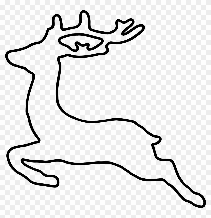 Big Buck Reindeer Clipart - Outline Of A Deer #277556