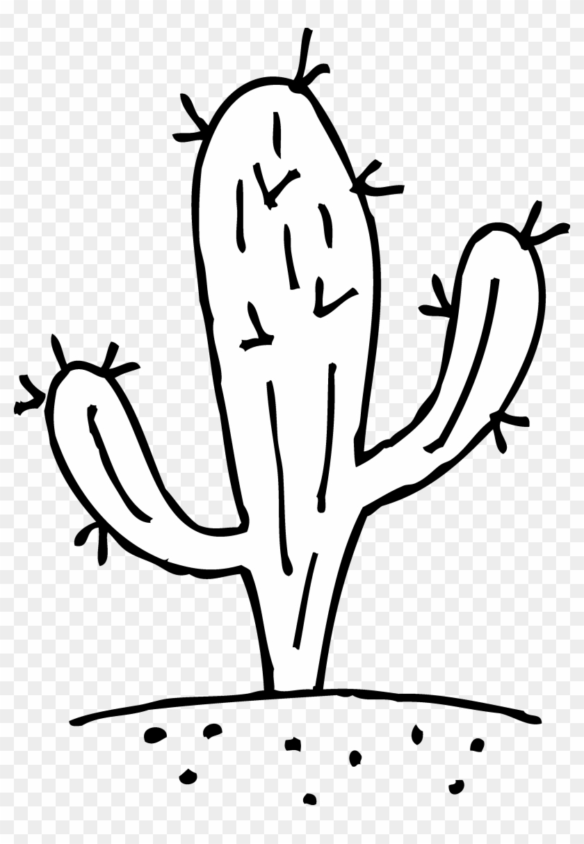 Prickly Cactus Coloring Page Free Clip Art - Cactus Black And White #277608