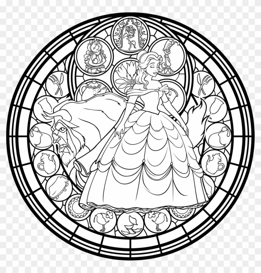 Drawn Glass Colouring - Stain Glass Window Coloring Page #277646