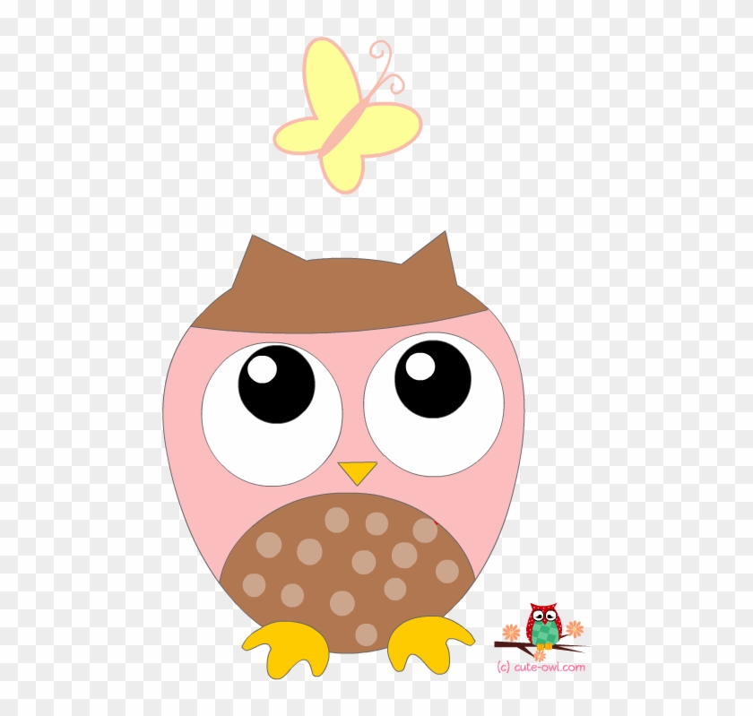 Pink Owl And Butterfly Owl Decoration Stickers - Owl #277849