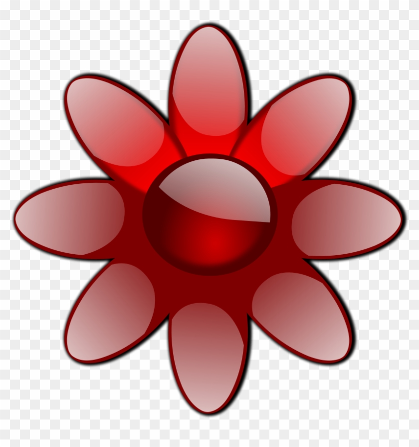 How To Set Use Red Glossy Flower Svg Vector - Flowers Clip Art #277965