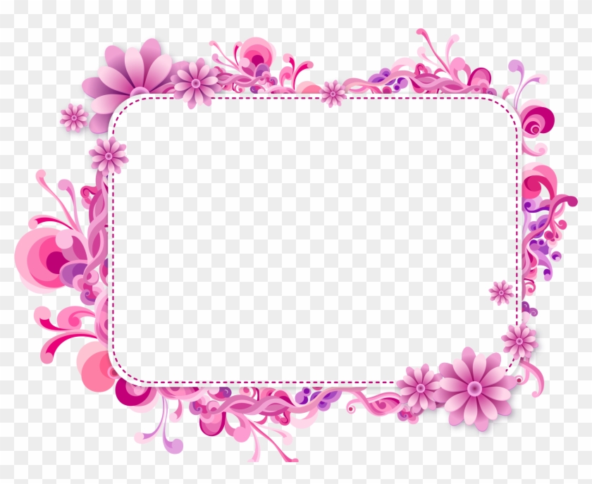 Pink Floral Vector Frame Png - Floral Transparent Frames #278015