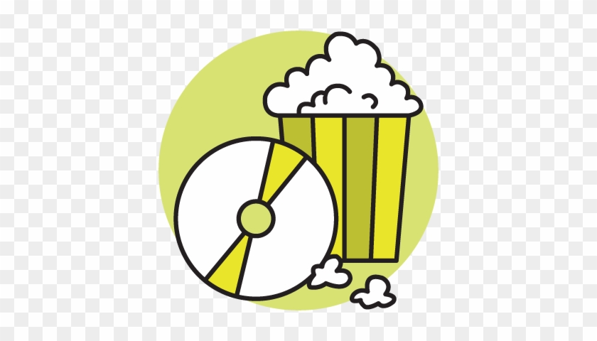 Illustration Of A Dvd And Popcorn - Illustration Of A Dvd And Popcorn #278121