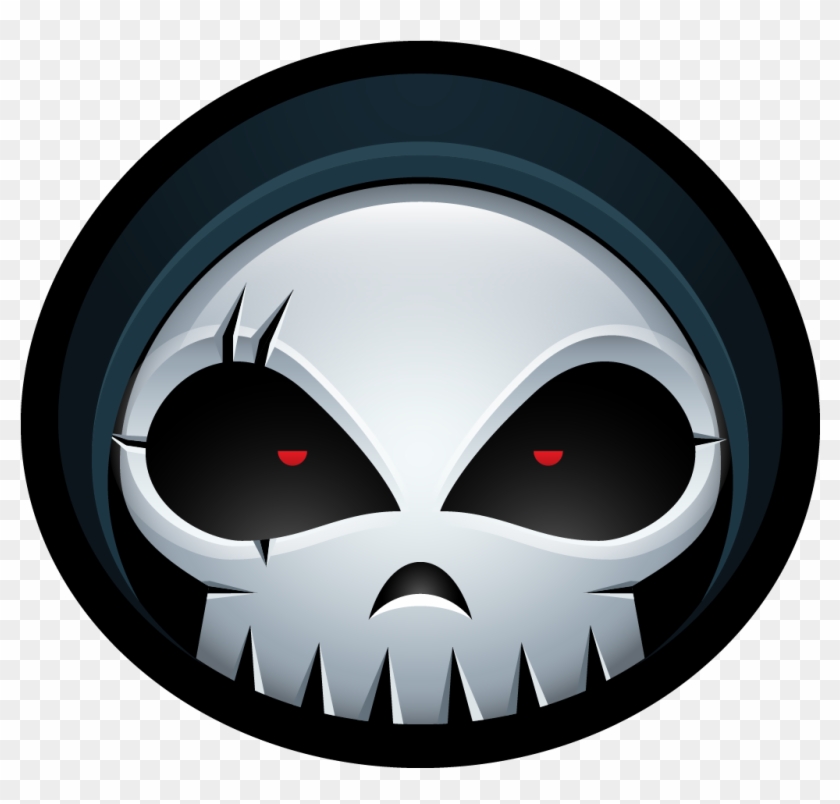 Clipart Of A Halloween Skeleton Grim Reaper Label Or - Grim Reaper Icon #278182