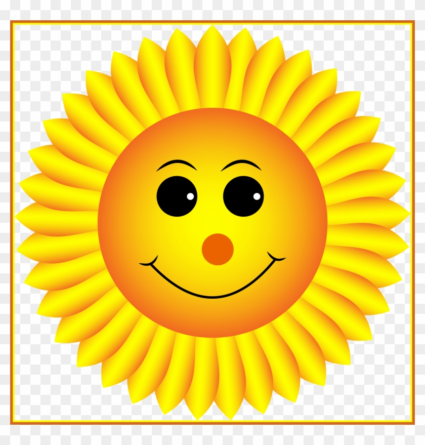 Sun Flower Sunflower Clipart Png Incredible Sunflower - Sunflower With Smiley Face #278229