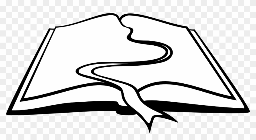 Book Bookmark Reading Author Stream River - Open Book Clip Art #278265