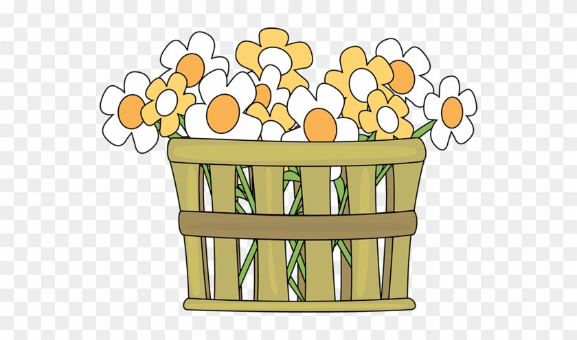 Sunflower Clipart Basket - Basket With Flowers Clipart #278296