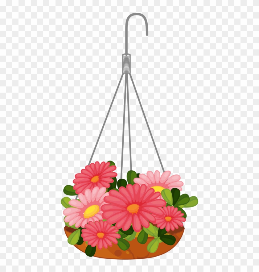 Pot Plant Clipart Flower Basket - Hanging Basket Clip Art #278326