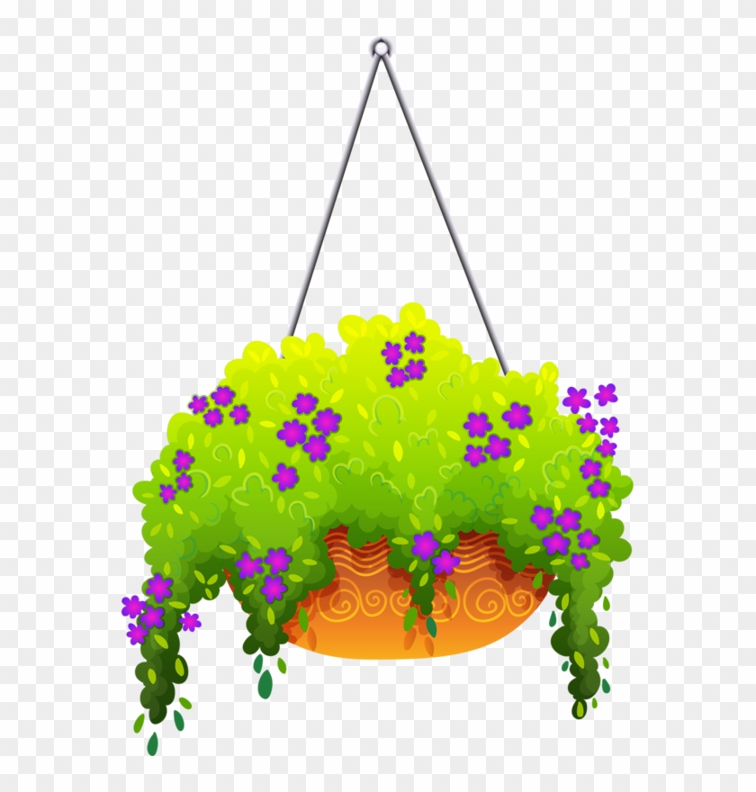 Pot Plant Clipart Flower Basket - Hanging Basket Clip Art #278328