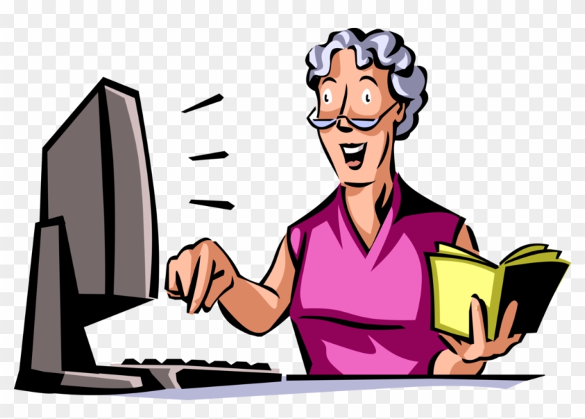 Vector Illustration Of Retired Elderly Woman Follows - Vector Graphics #278388