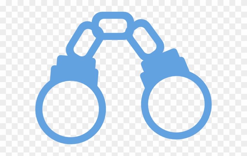 Handcuffs Light Blue Cartoon Closed Clip Art - Clipart Handcuff #278621