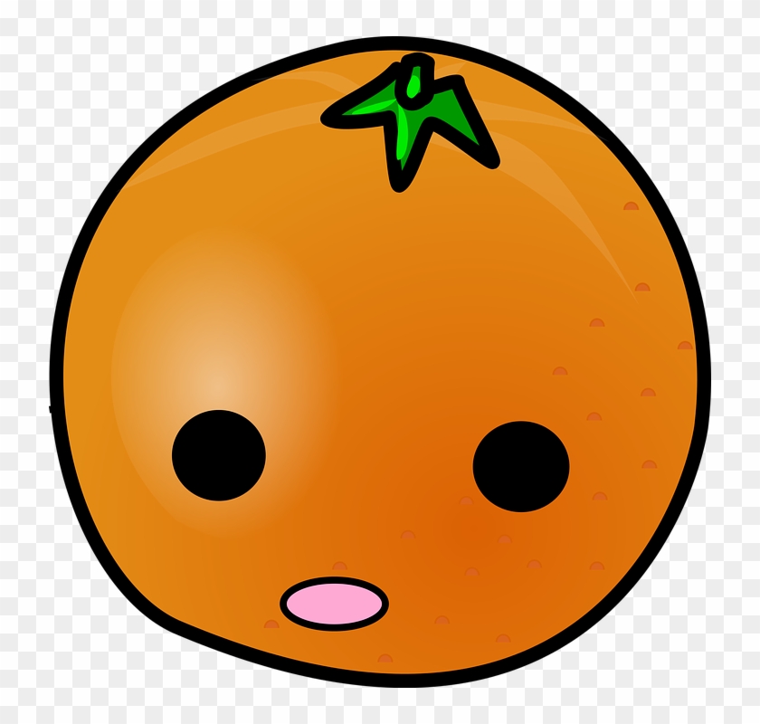 Orange Cute Sun Flower With White Background - Cartoon Orange With Face #278629