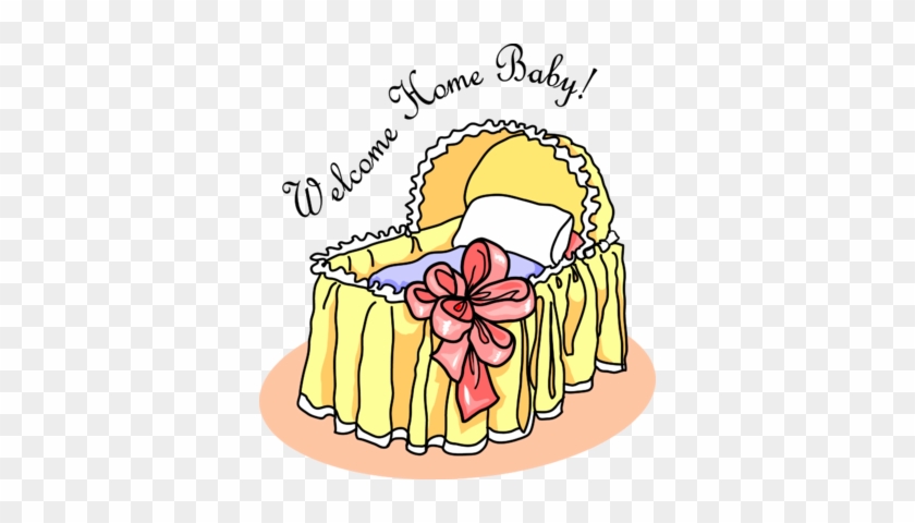 Welcome Home Bassinet Clip Art - Baby Crib Clip Art #278650