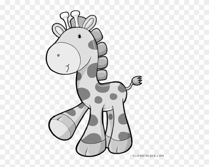 Baby Giraffe Animal Free Black White Clipart Images - Giraffe Cute Clipart #278730