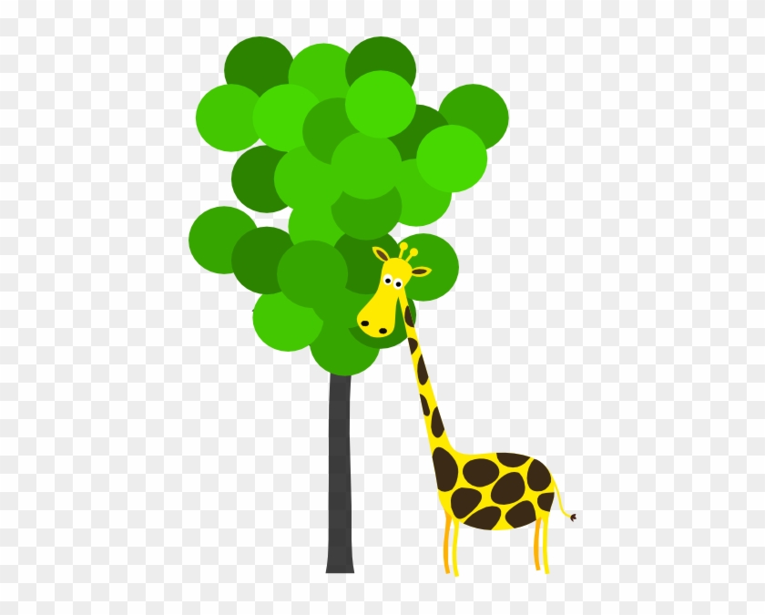 Giraffe With Tree Clip Art At Clker - Giraffe Eating Tree Clip Art #278758
