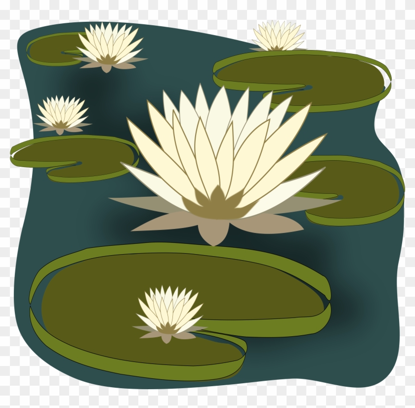 Water Lilies In A Pond Clip Art Free - Clip Art Of Water Lily #278832