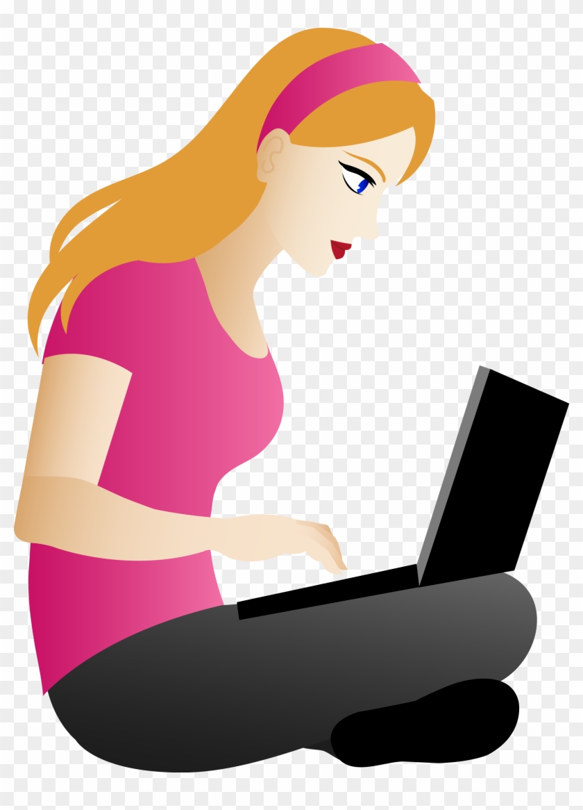 Blonde Clipart Pretty Lady - Laptop Clipart #278847