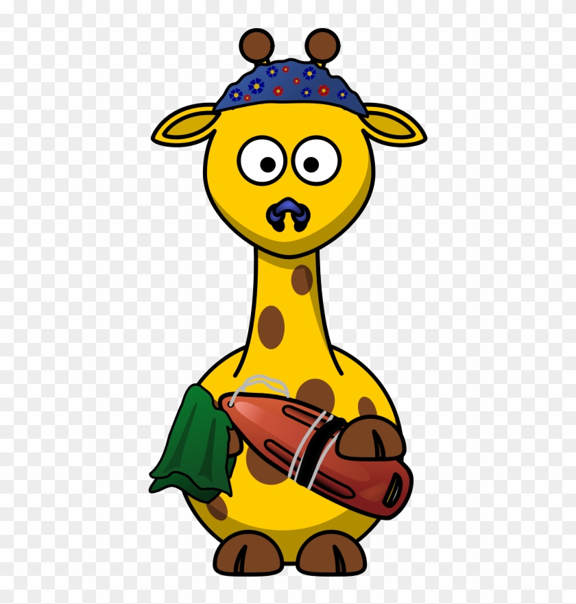 Clipart - Giraffe Swimmer - Cartoon Giraffe #278877
