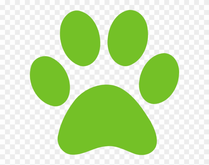 Paw Clipart Green - Paw Print Clip Art Vector #278968