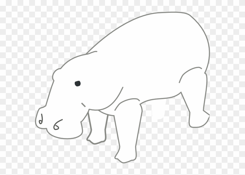 Hippo Outline Animal Clip Art - Clip Art #279007