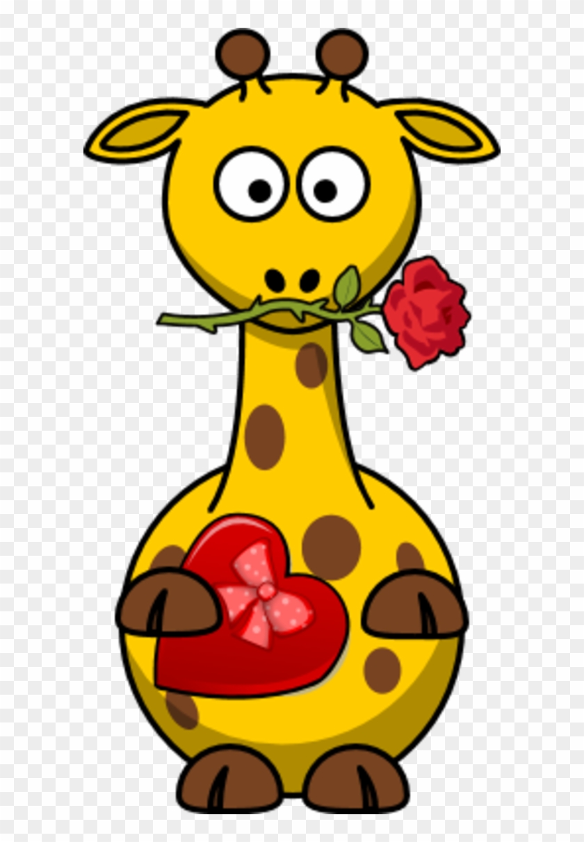 Giraffe Valentine Heart Love Romance - Valentine Giraffe Clipart #279132