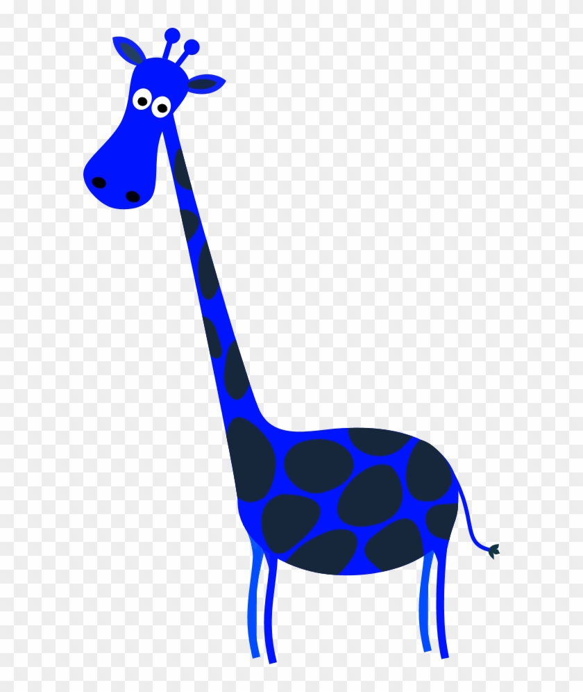 Vector Clip Art - Blue And Orange Giraffe #279202