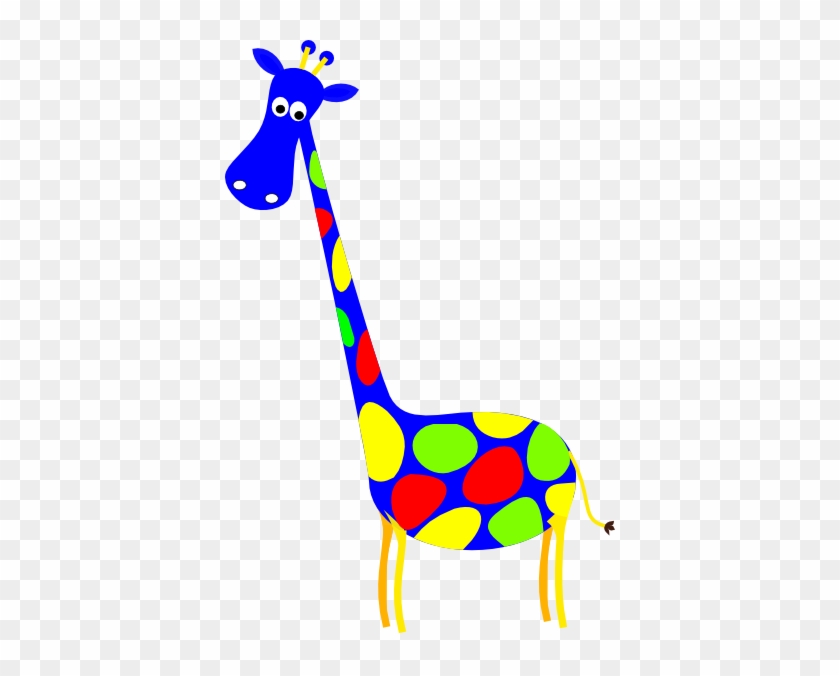 Blue Spotted Giraffe Svg Clip Arts 390 X 596 Px - Orange Giraffe Clip Art #279212