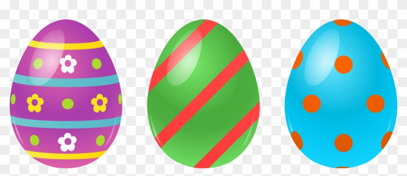 Free Three Colorful Easter Eggs Clip Art - Free Easter Egg Clipart #279637