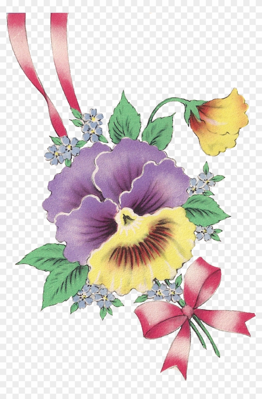Vintage Pansy Flower Clip Art - Pansy #279745