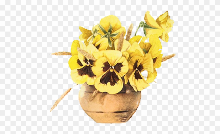 09 21 2016 Yellow Pansies In Round Brass Toned Bowl - Gifs Animés Fleurs Pensées #279818