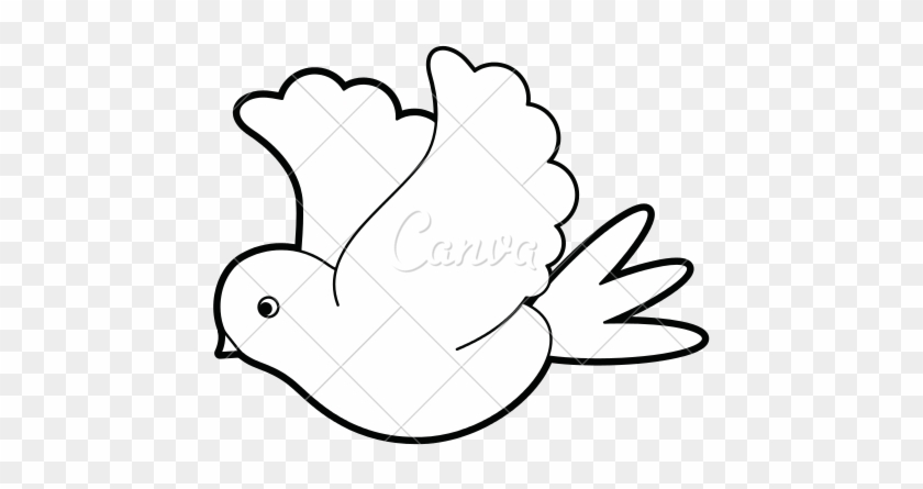Sketch Silhouette Image Side View Dove Bird Flying - Illustration #279850