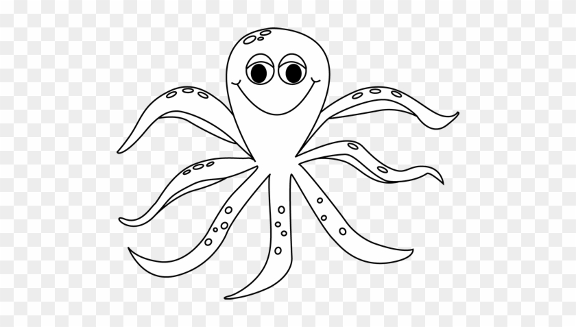 Octopus Black And White Black And White Octopus Clip - Clip Art #279903